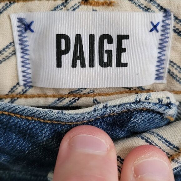 Paige Carter Slim Medium Wash Distressed Jeans Size 27 - Picture 5 of 8